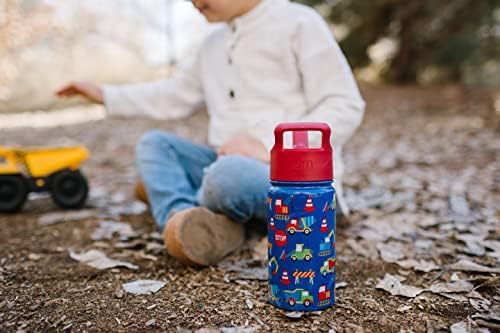 בקבוק מים לילדים מודרני פשוט עם מכסה קש / כוס נירוסטה מבודדת לשימוש חוזר לפעוטות, בנות | בנים